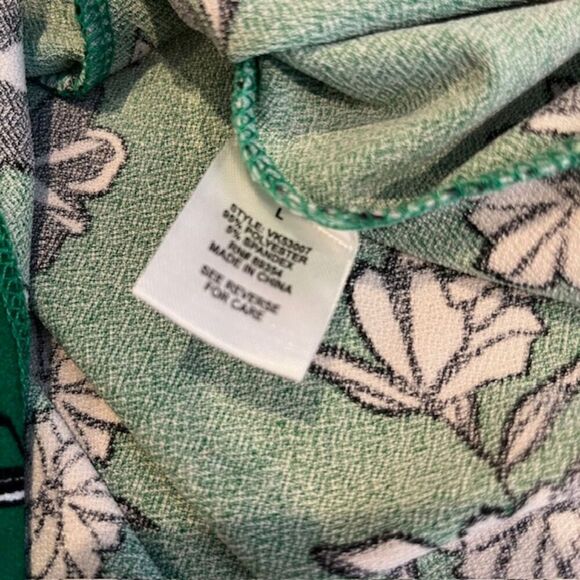 ADRIENNE VITTADINI Sleeveless Faux Surplice Dress Green With Black Trim Size L - Picture 7 of 11